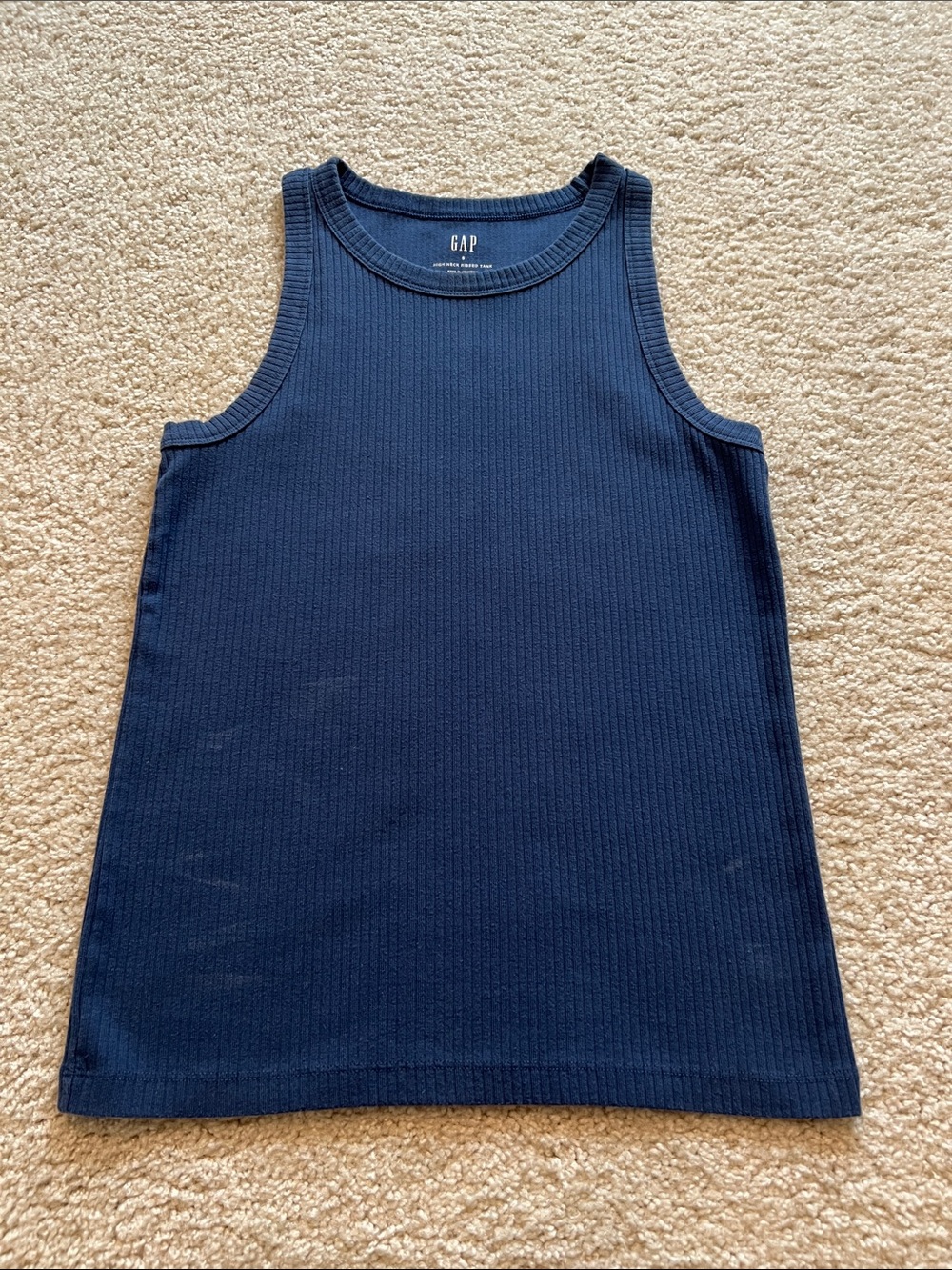 GAP Navy Ribbed Sleeveless High Neck Tank